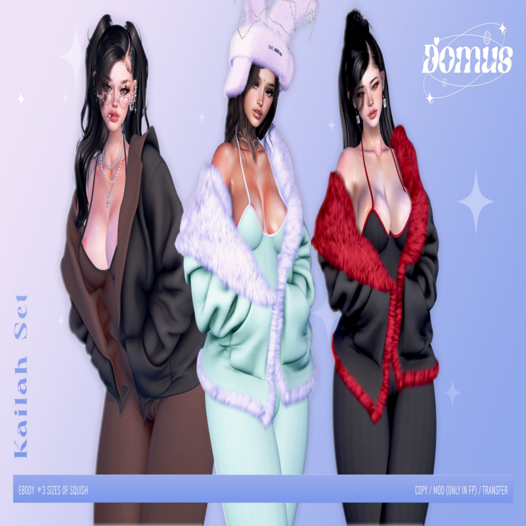 Kailah Set - Reborn/+mods	&lt;a href=&quot;http://maps.secondlife.com/secondlife/Winterfell%20North/140/92/27&quot; target=&quot;_blank&quot;&gt;Teleport&lt;/a&gt;