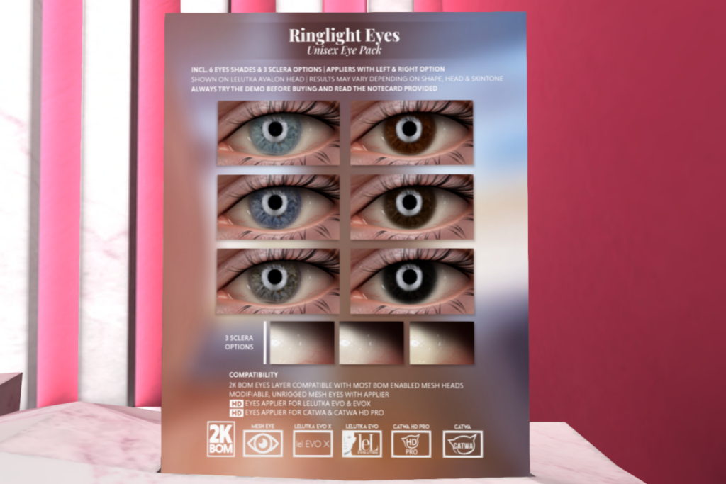 Ringlight Eyes - BOM/Catwa/Evo/EvoX/Mesh, L$299