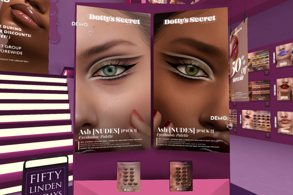 Ash Nudes Eyeshadow Pack 1&amp;2 - EvoX	&lt;a href=&quot;http://maps.secondlife.com/secondlife/Baedal/177/15/3001&quot; target=&quot;_blank&quot;&gt;Teleport&lt;/a&gt;