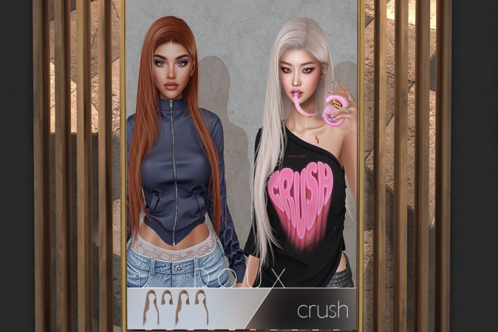 Crush Hairstyle, L$400 Basic Pack/L$175 Deluxe HUD/L$525 FP