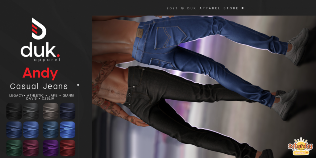 Andy Casual Jeans - CZ Slim/Jake/Legacy/Signature/+mods	&lt;a href=&quot;http://maps.secondlife.com/secondlife/Heartbreak/139/143/94&quot; target=&quot;_blank&quot;&gt;Teleport&lt;/a&gt;