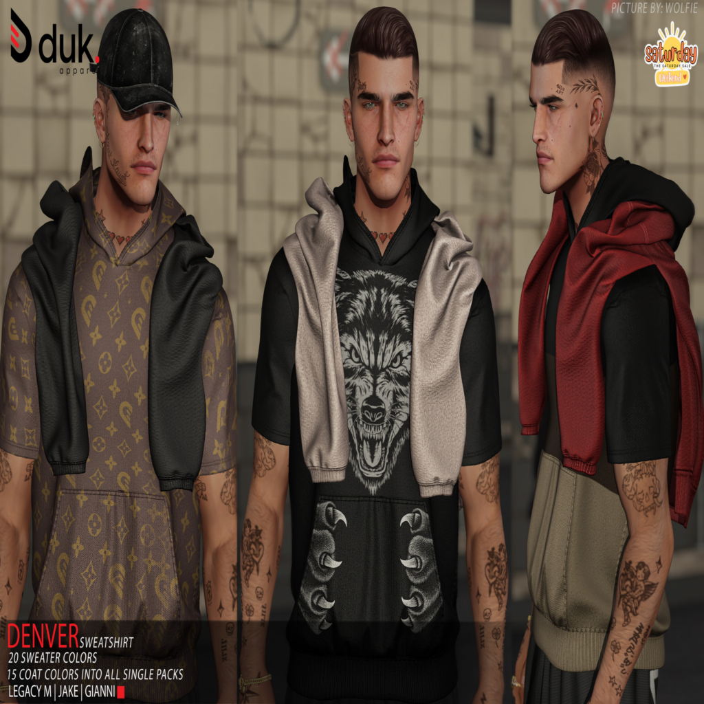 Denver Sweatshirt - Gianni/Jake/Legacy	&lt;a href=&quot;http://maps.secondlife.com/secondlife/Heartbreak/139/143/94&quot; target=&quot;_blank&quot;&gt;Teleport&lt;/a&gt;