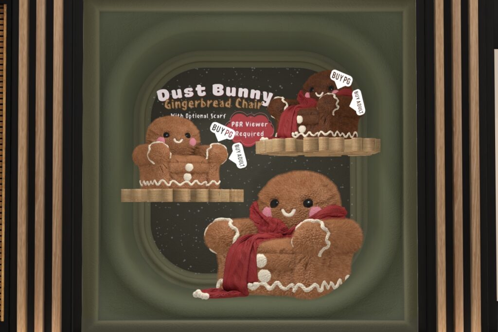 Gingerbread Chair, L$259-L$459 each