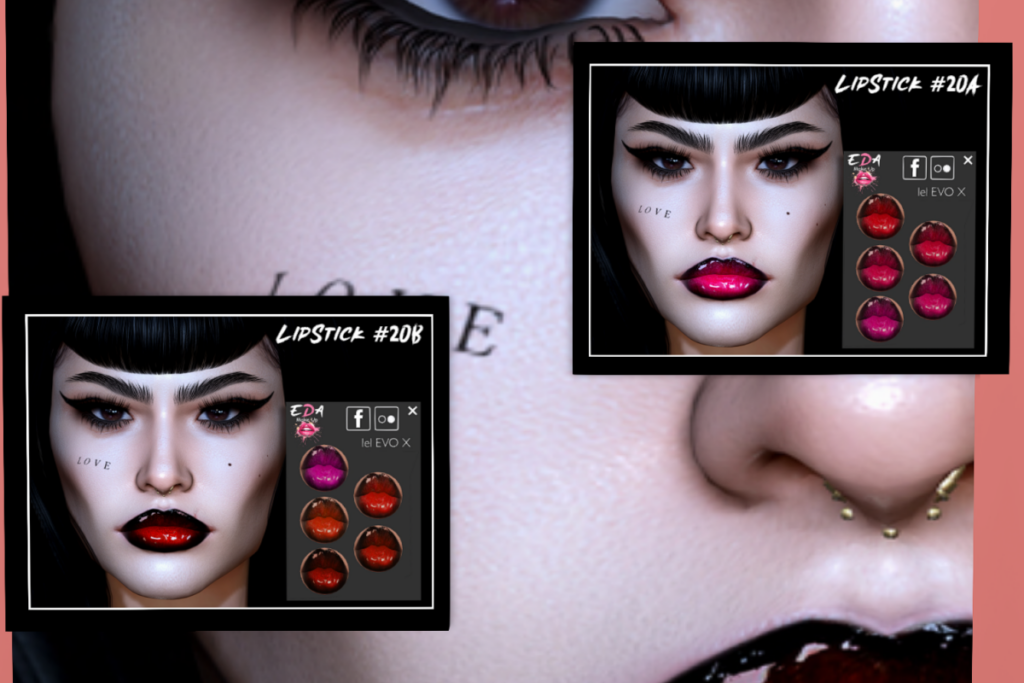 Lipstick #20A - EvoX, L$149 | Lipstick #20B - EvoX, L$149
