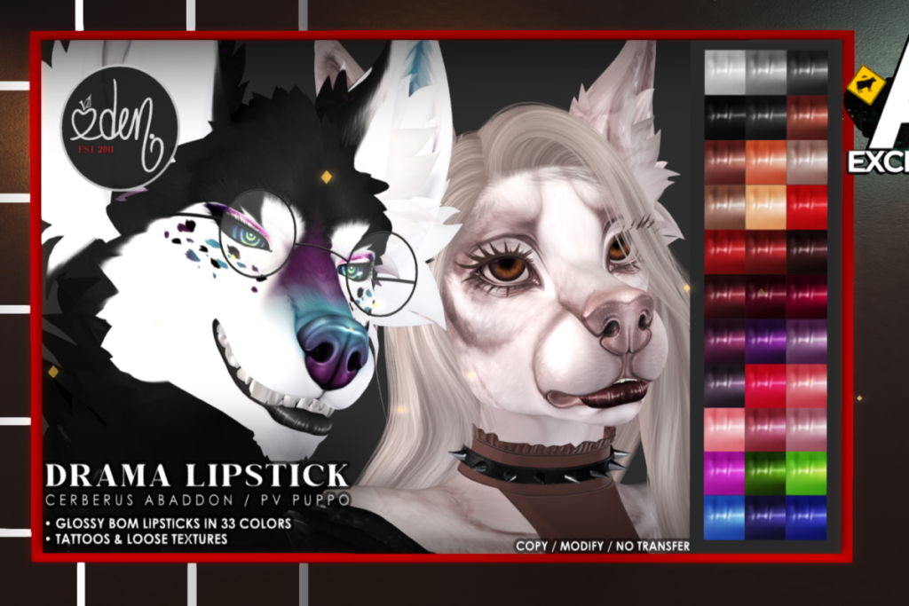 Drama Lipstick - Cerberus Abaddon PV Puppo, L$299