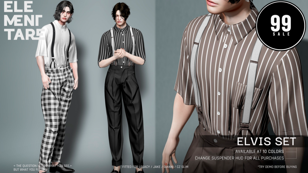 Elvis Set - CZ Slim/Gianni/Jake/Legacy	&lt;a href=&quot;http://maps.secondlife.com/secondlife/Heartbreak/131/129/166&quot; target=&quot;_blank&quot;&gt;Teleport&lt;/a&gt;