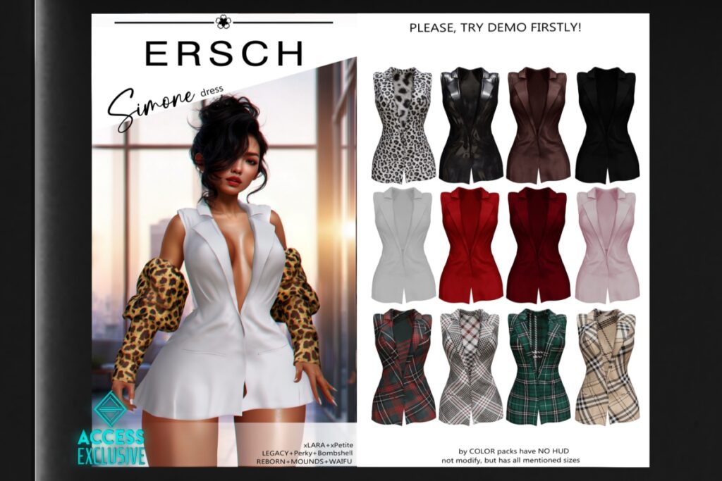 Simone Dress - Legacy/MaitreyaX/Reborn/+mods, L$249 each/L$999 FP