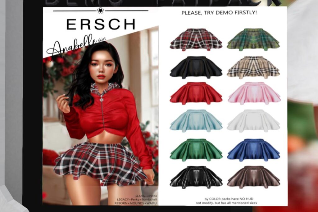 Anabelle Skirt - Legacy/MaitreyaX/Reborn/+mods, L$249 each/L$999 FP