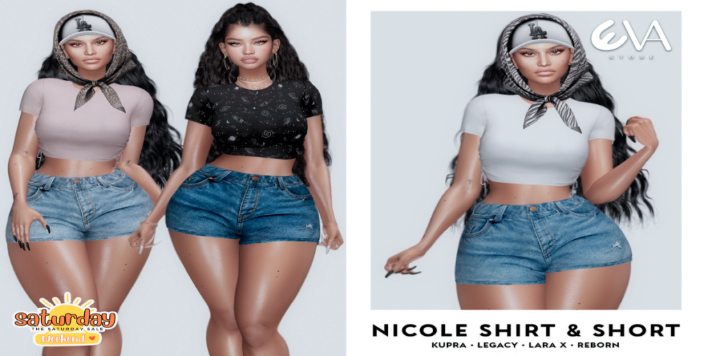 Nicole Shirt &amp; Shorts - Inithium/Legacy/MaitreyaX/Reborn	&lt;a href=&quot;http://maps.secondlife.com/secondlife/ELEVEN/182/185/32&quot; target=&quot;_blank&quot;&gt;Teleport&lt;/a&gt;