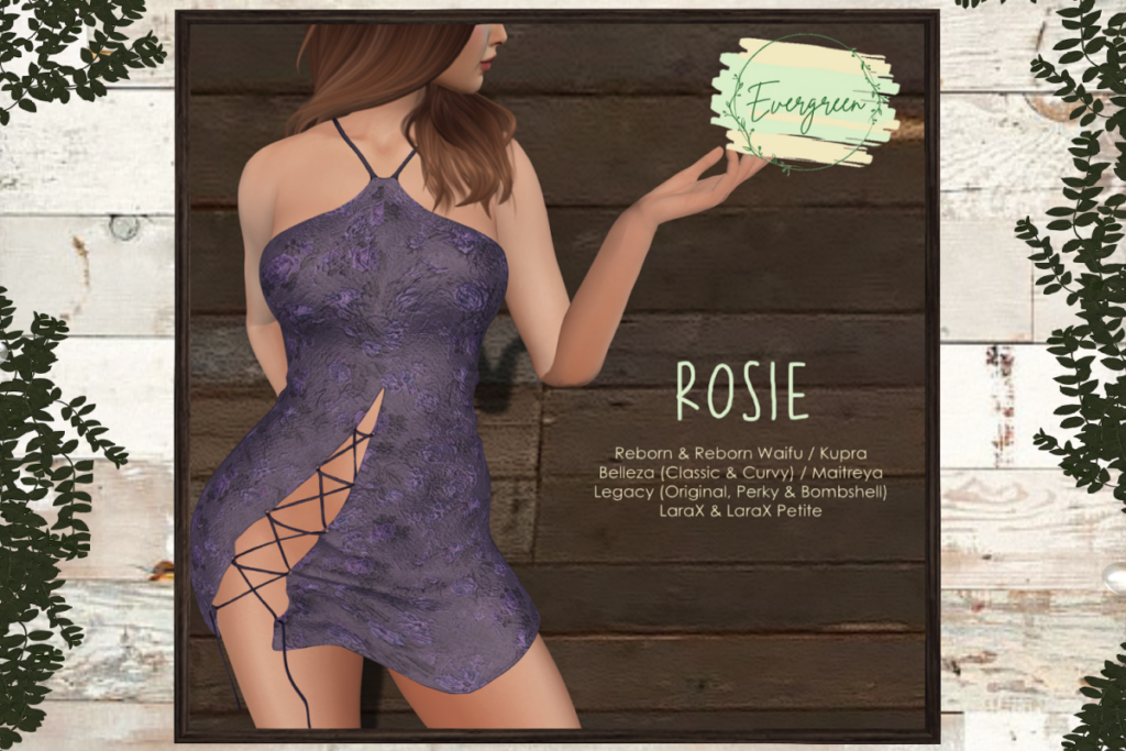 Rosie Dress - GenX/Inithium/Legacy/Maitreya/Reborn/+mods, L$249 each/L$989 FP