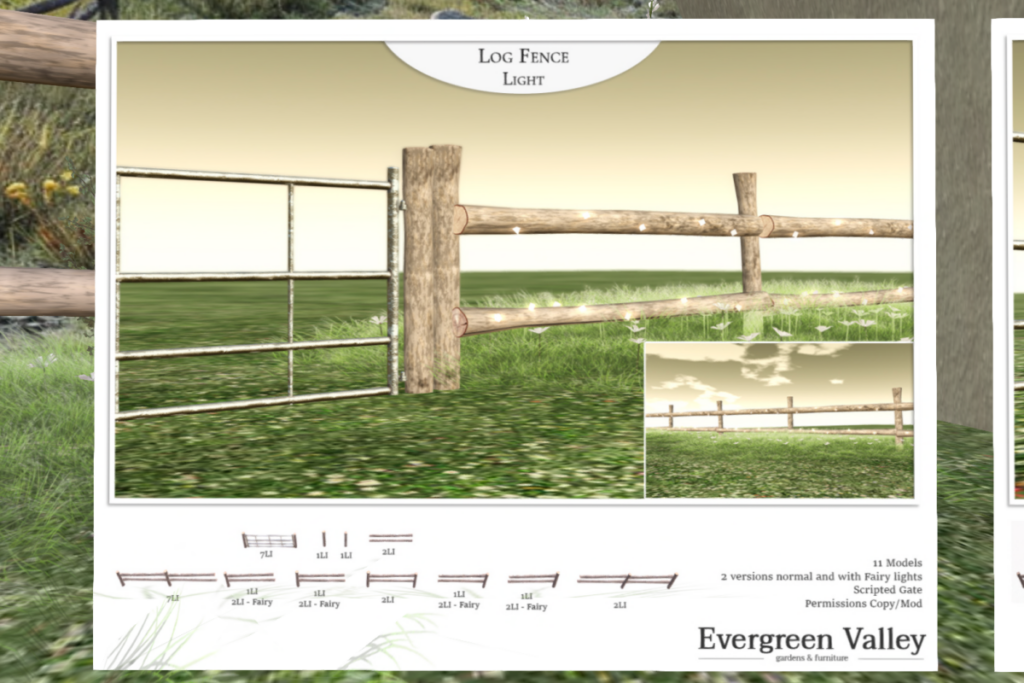 Log Fence, L$399 each