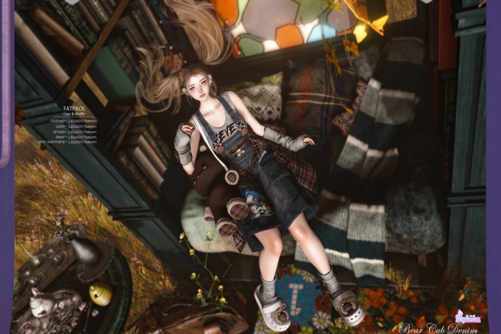 Bear Cub Denim Outfit - Legacy/Reborn, L$250-L$388 each/L$688-L$1488 each FP/L$2988 MP