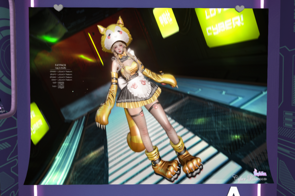 Cyber Raccoon - Legacy/Reborn, L$200-L$888 each/L$3288 FP