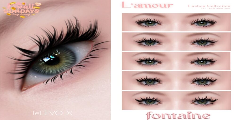 L&#039;amour Eyelashes - EvoX	&lt;a href=&quot;https://maps.secondlife.com/secondlife/VELOUR/66/140/83&quot; target=&quot;_blank&quot;&gt;Teleport&lt;/a&gt;