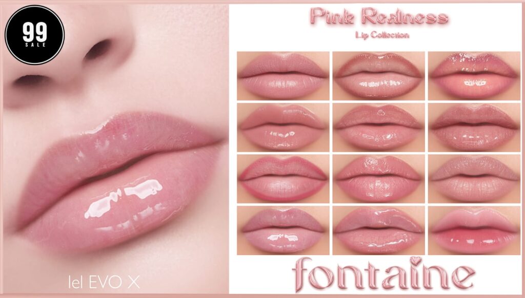 Pink Realness Lipsticks - EvoX	&lt;a href=&quot;https://maps.secondlife.com/secondlife/VELOUR/66/140/83&quot; target=&quot;_blank&quot;&gt;Teleport&lt;/a&gt;