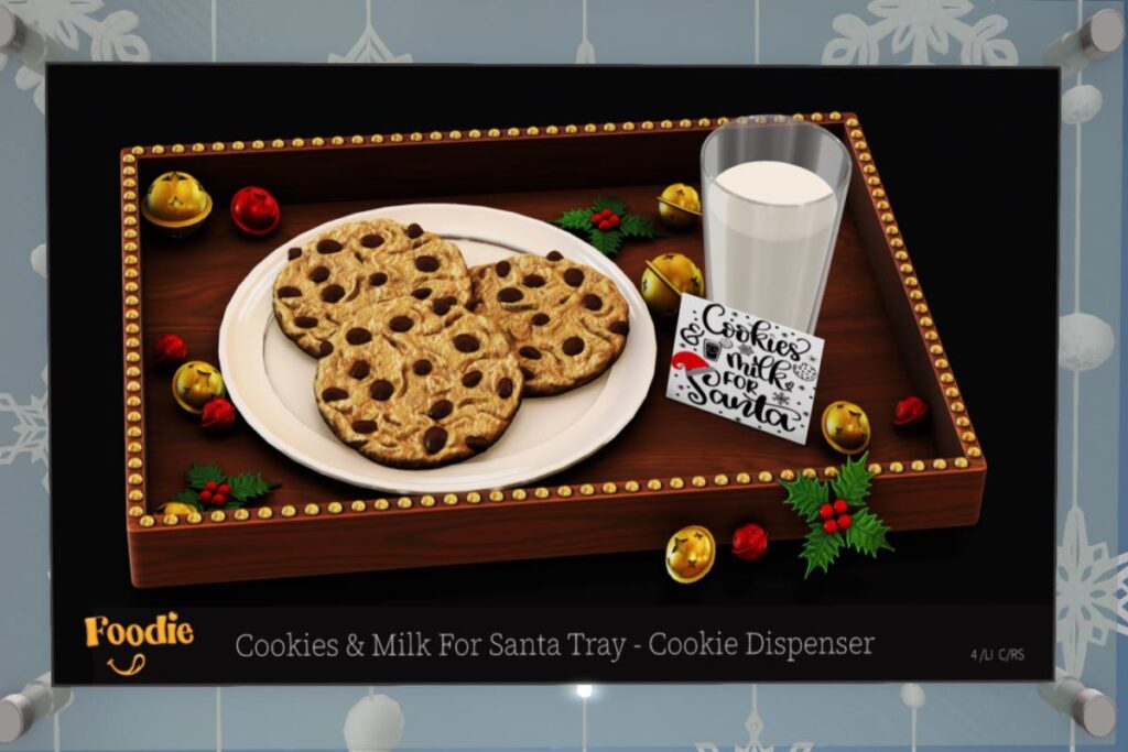 Cookies &amp; Milk for Santa Tray Dispenser, L$349