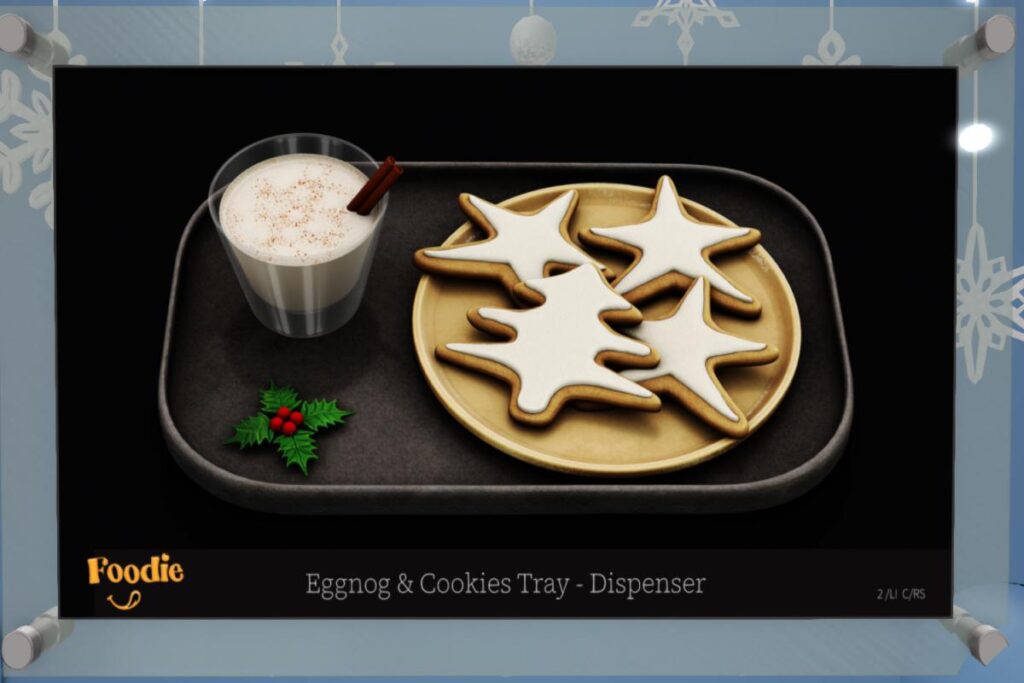 Eggnog &amp; Cookies Tray Dispenser, L$349