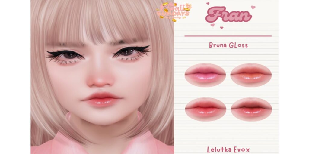 Bruna Gloss - EvoX	&lt;a href=&quot;https://maps.secondlife.com/secondlife/Town%20Blue%20Port/76/128/1872&quot; target=&quot;_blank&quot;&gt;Teleport&lt;/a&gt;