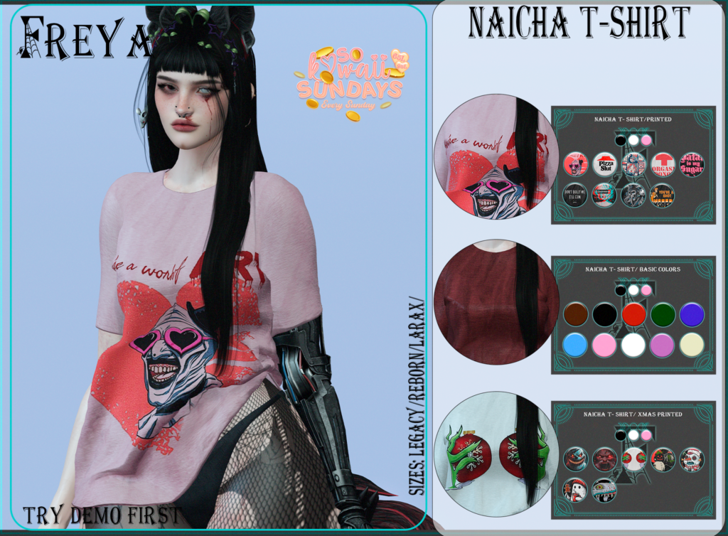 Naicha T-Shirt - Legacy/MaitreyaX/Reborn	&lt;a href=&quot;https://maps.secondlife.com/secondlife/Daisy/13/29/1168&quot; target=&quot;_blank&quot;&gt;Teleport&lt;/a&gt;