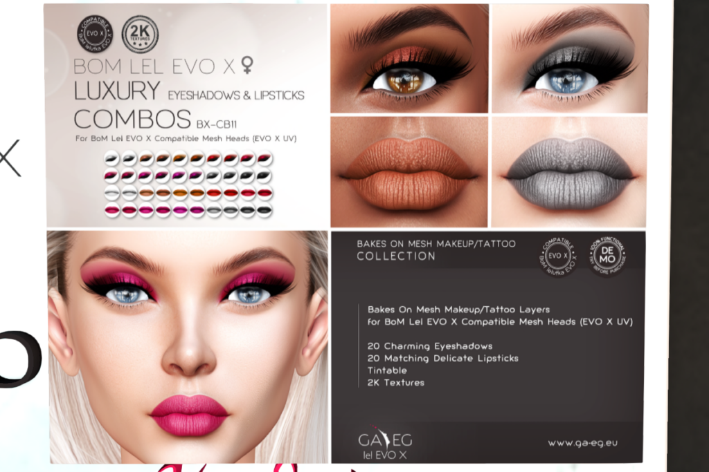 Luxury Combos Eyeshadow and Lipsticks - EvoX, L$380