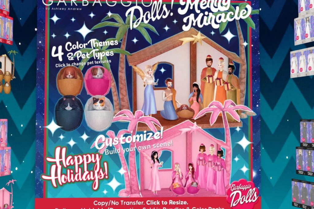 Merry Miracle Dolls, L$199-L$299 each/L$899 each FP/L$1299 MP