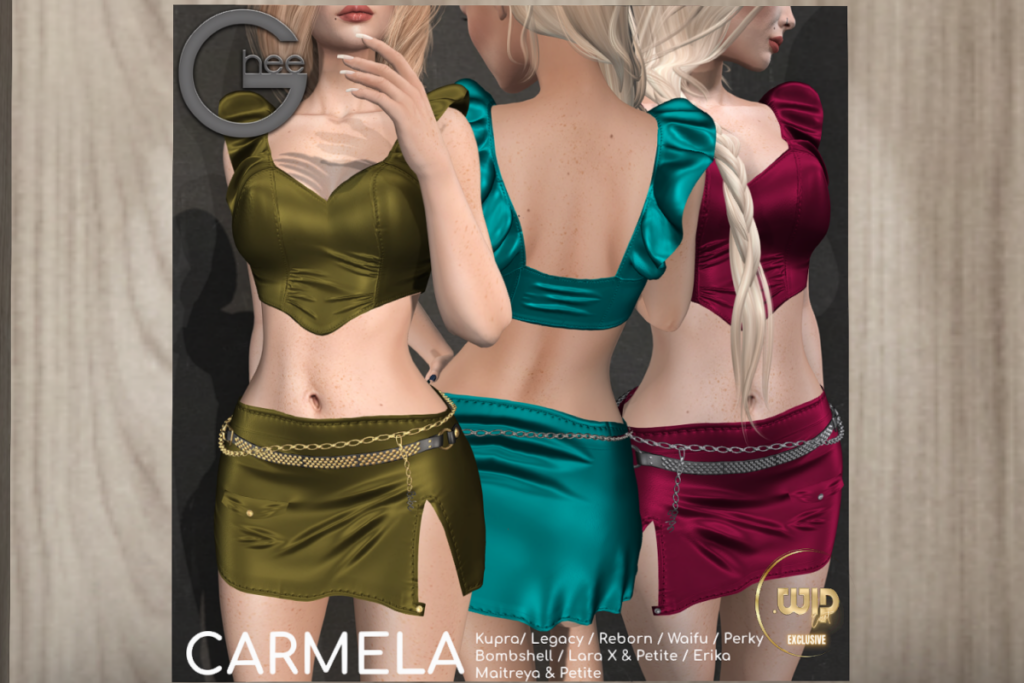 Carmela Set - Erika/Inithium/Legacy/Maitreya/Reborn/+mods, L$220 each/L$1200 FP