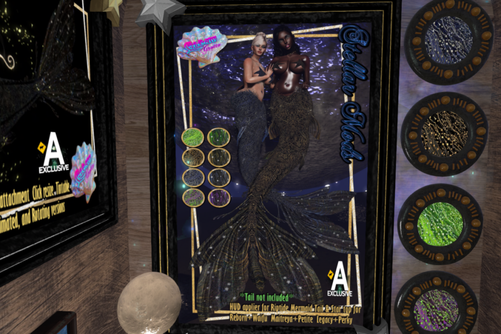 Stellar Mods - Legacy/Maitreya/Reborn/Riptide Mermaid Tail/+mods, L$299 each/L$899 FP