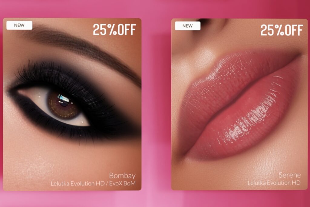 Bombay Eyeshadow - EvoX, L$224 each FP | Serene Lipstick - EvoX, L$224 FP