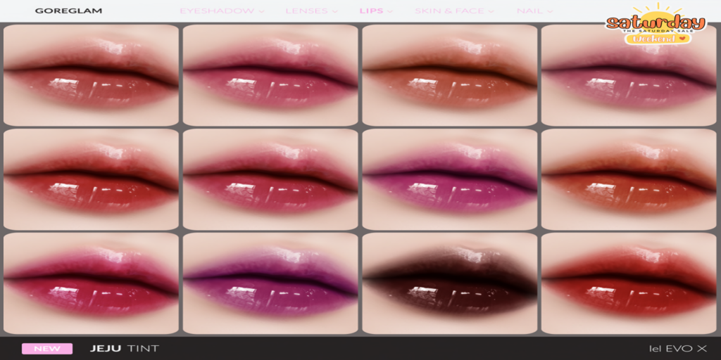 Jeju Lip Tint - EvoX	&lt;a href=&quot;http://maps.secondlife.com/secondlife/Hidden%20Village/41/43/788&quot; target=&quot;_blank&quot;&gt;Teleport&lt;/a&gt;
