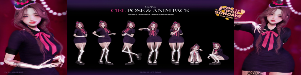 Ciel Poses &amp; Animations	&lt;a href=&quot;http://maps.secondlife.com/secondlife/Dear/19/131/753&quot; target=&quot;_blank&quot;&gt;Teleport&lt;/a&gt;