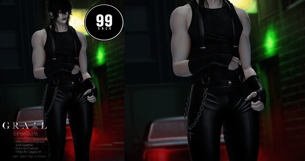 Ethan Outfit - Legacy	&lt;a href=&quot;http://maps.secondlife.com/secondlife/Hell%20Fire/19/102/503&quot; target=&quot;_blank&quot;&gt;Teleport&lt;/a&gt;