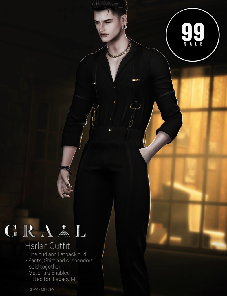 Harlan Outfit - Legacy	<a href="http://maps.secondlife.com/secondlife/Hell%20Fire/18/102/503" target="_blank">Teleport</a>