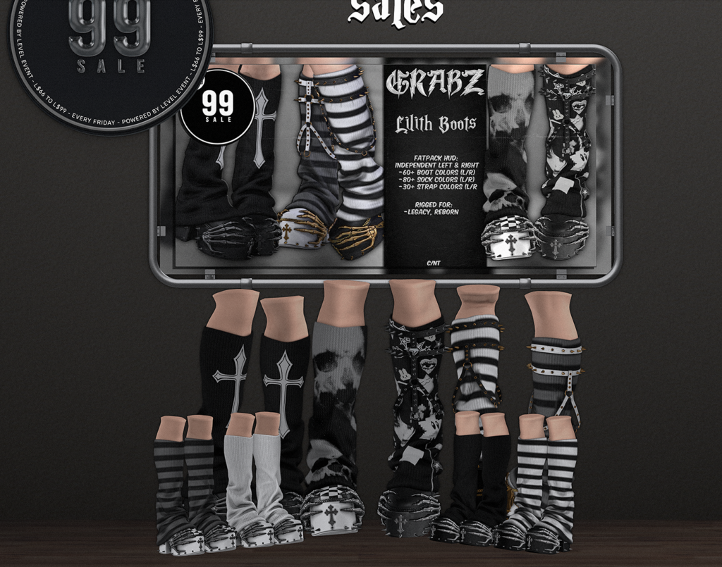 Lilith Boots - Legacy/Reborn	&lt;a href=&quot;http://maps.secondlife.com/secondlife/Amor%20Island/234/146/1002&quot; target=&quot;_blank&quot;&gt;Teleport&lt;/a&gt;