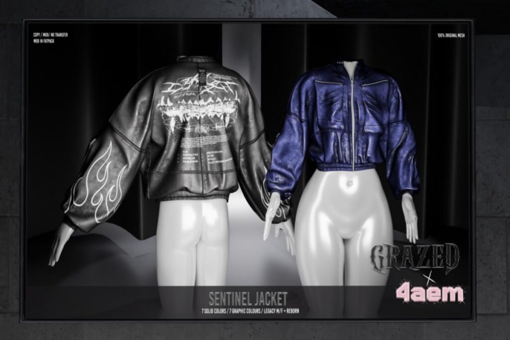 Sentinel Jacket - Legacy F+M/Reborn, L$299 each/L$1499 FP