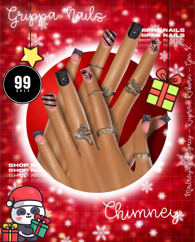 Chimney Nails - GenX/Inithium/Legacy/Maitreya/Reborn	&lt;a href=&quot;http://maps.secondlife.com/secondlife/Golden%20Marina/78/58/3029&quot; target=&quot;_blank&quot;&gt;Teleport&lt;/a&gt;