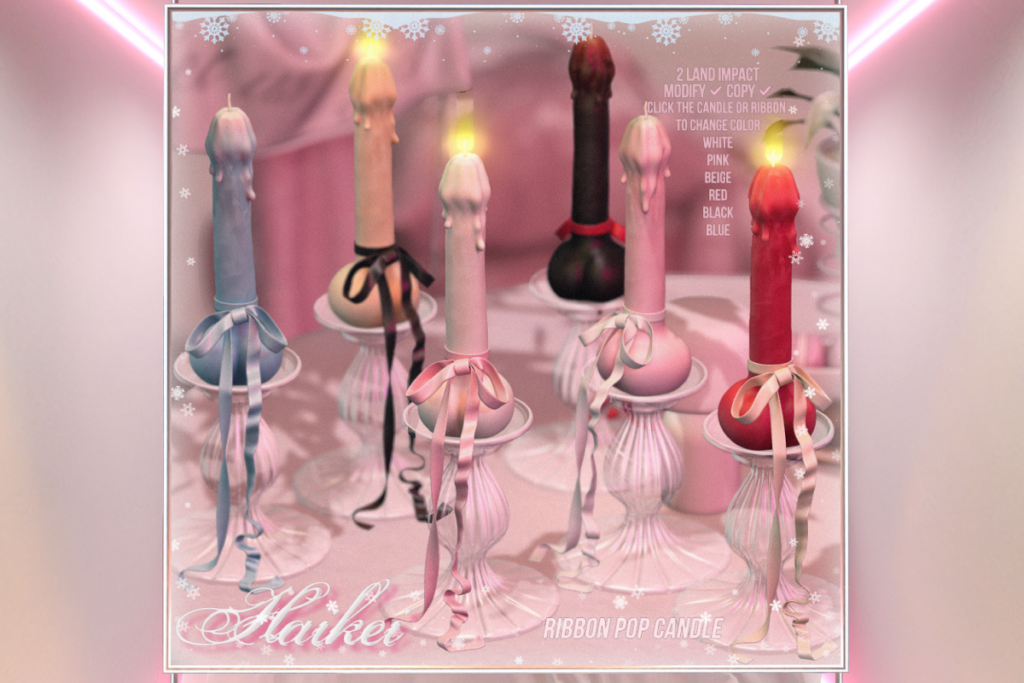 Ribbon Pop Candle Decor, L$299