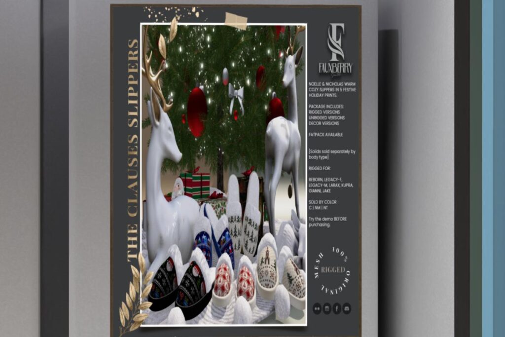 The Clauses Slippers - Gianni/Jake/Legacy F+M/MaitreyaX/Reborn, L$225 each/L$995 FP