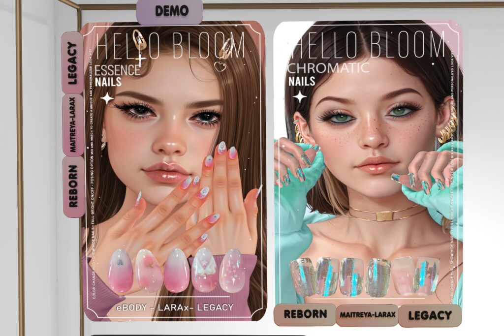 Essence Mesh Nails &amp; Chromatic Mesh Nails - Legacy/MaitreyaX/Reborn, L$199-L$250 each