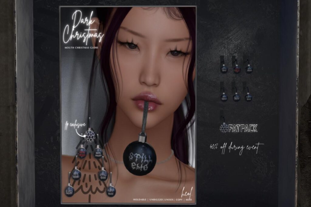 Dark Christmas Globes Accessory, L$90 each/L$299 FP