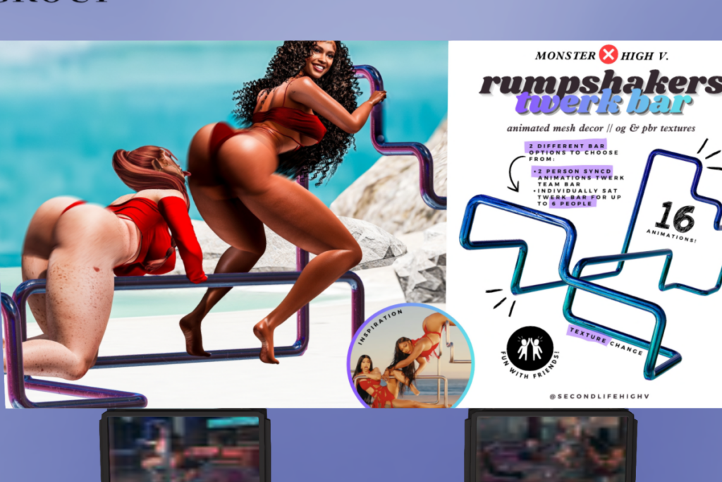 Rumpshaker Twerk Bar, L$999-L$1299 each/L$1599 FP