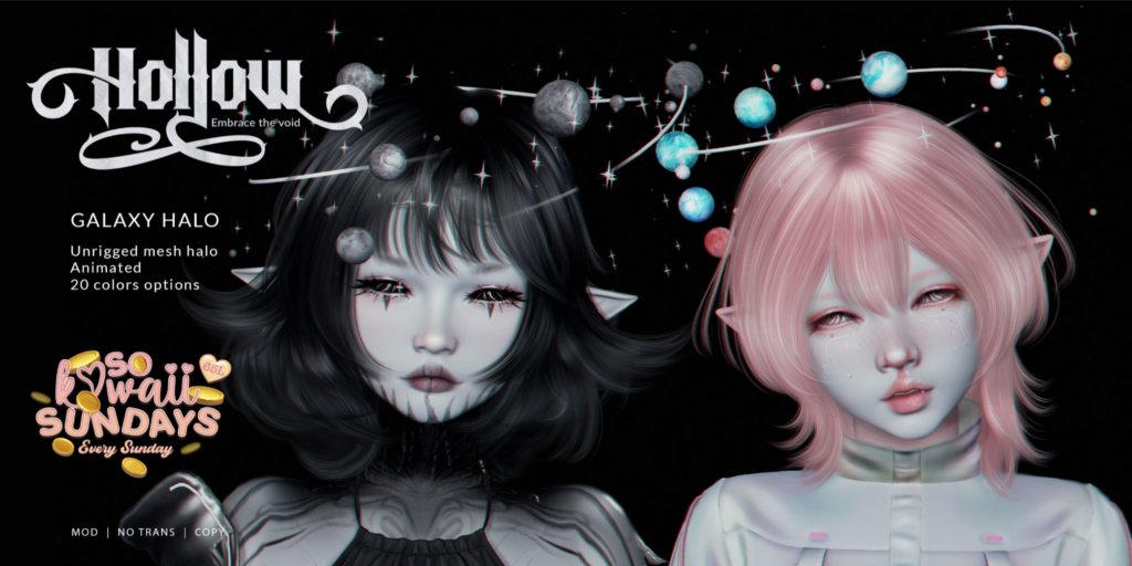 Galaxy Halo Accessory	&lt;a href=&quot;http://maps.secondlife.com/secondlife/Tomoeda/107/35/1502&quot; target=&quot;_blank&quot;&gt;Teleport&lt;/a&gt;