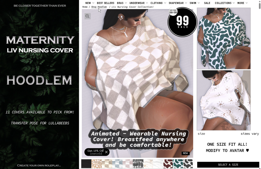 Liv Nursing Cover	&lt;a href=&quot;http://maps.secondlife.com/secondlife/Lowkey/123/85/25&quot; target=&quot;_blank&quot;&gt;Teleport&lt;/a&gt;