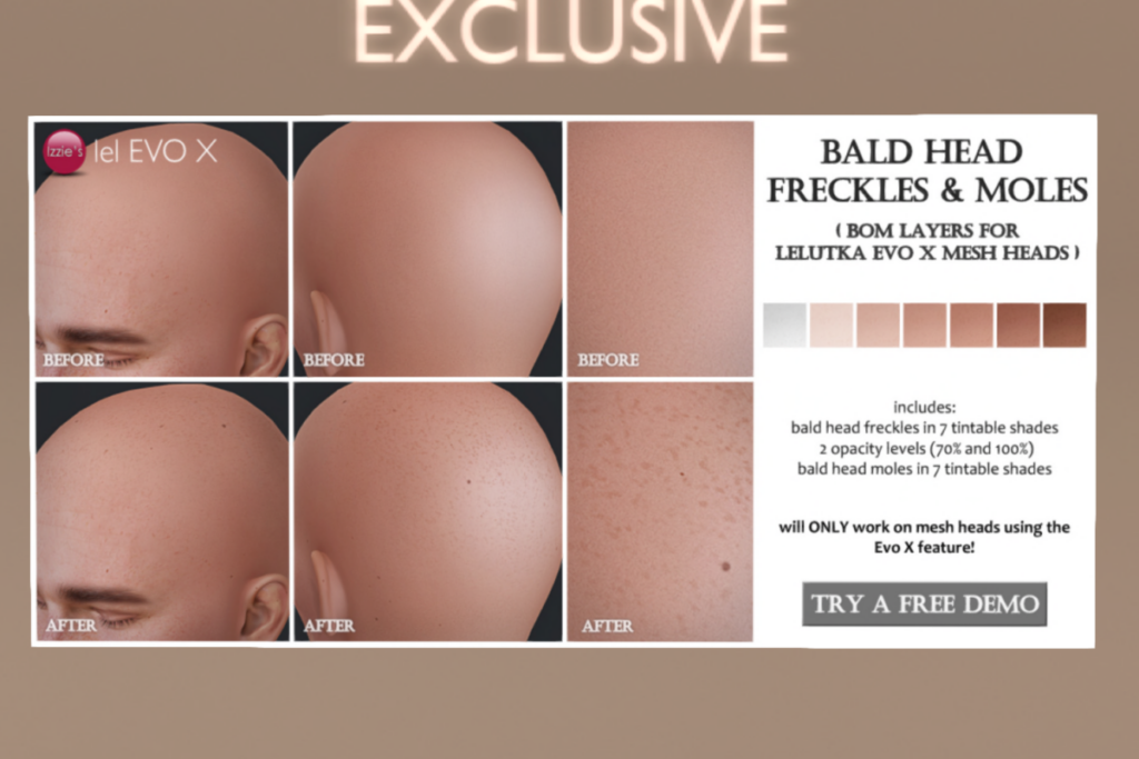 Bald Head Freckles &amp; Moles - EvoX, L$149