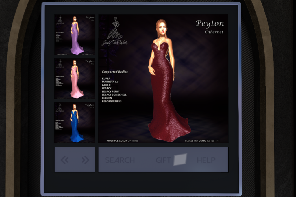 Peyton Gown - Inithium/Legacy/Maitreya/Reborn/+mods, L$399 each/L$1499 FP