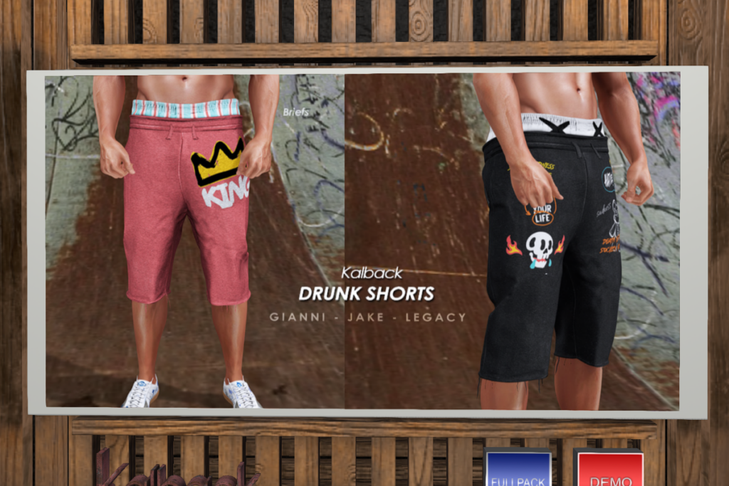 Drunk Shorts - Gianni/Jake/Legacy, L$249 each/L$999 FP