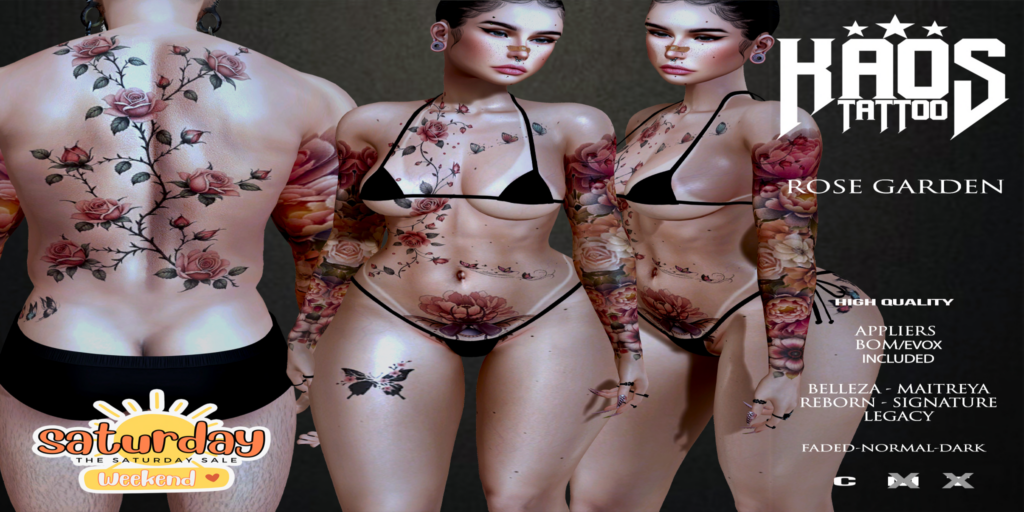 Rose Garden Tattoo - Belleza/BOM/EvoX/Legacy/Maitreya/Reborn/Signature	&lt;a href=&quot;http://maps.secondlife.com/secondlife/Devils%20Landing/136/206/23&quot; target=&quot;_blank&quot;&gt;Teleport&lt;/a&gt;