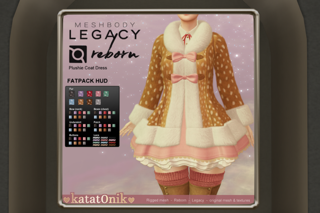 Plushie Coat Dress - Legacy/Reborn, L$500 each/L$2000 FP