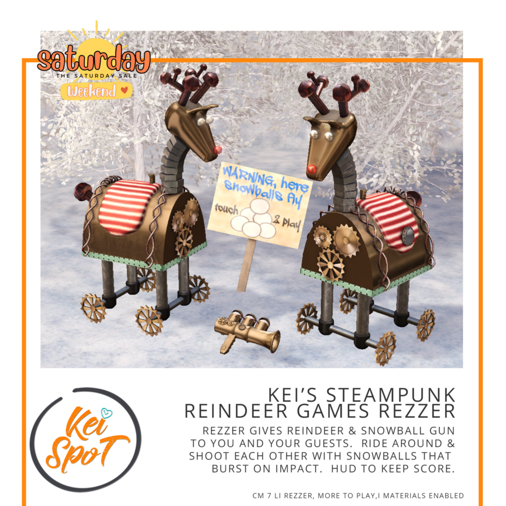 Steampunk Reindeer Games Rezzer	&lt;a href=&quot;http://maps.secondlife.com/secondlife/Hardrada/90/104/3801&quot; target=&quot;_blank&quot;&gt;Teleport&lt;/a&gt;