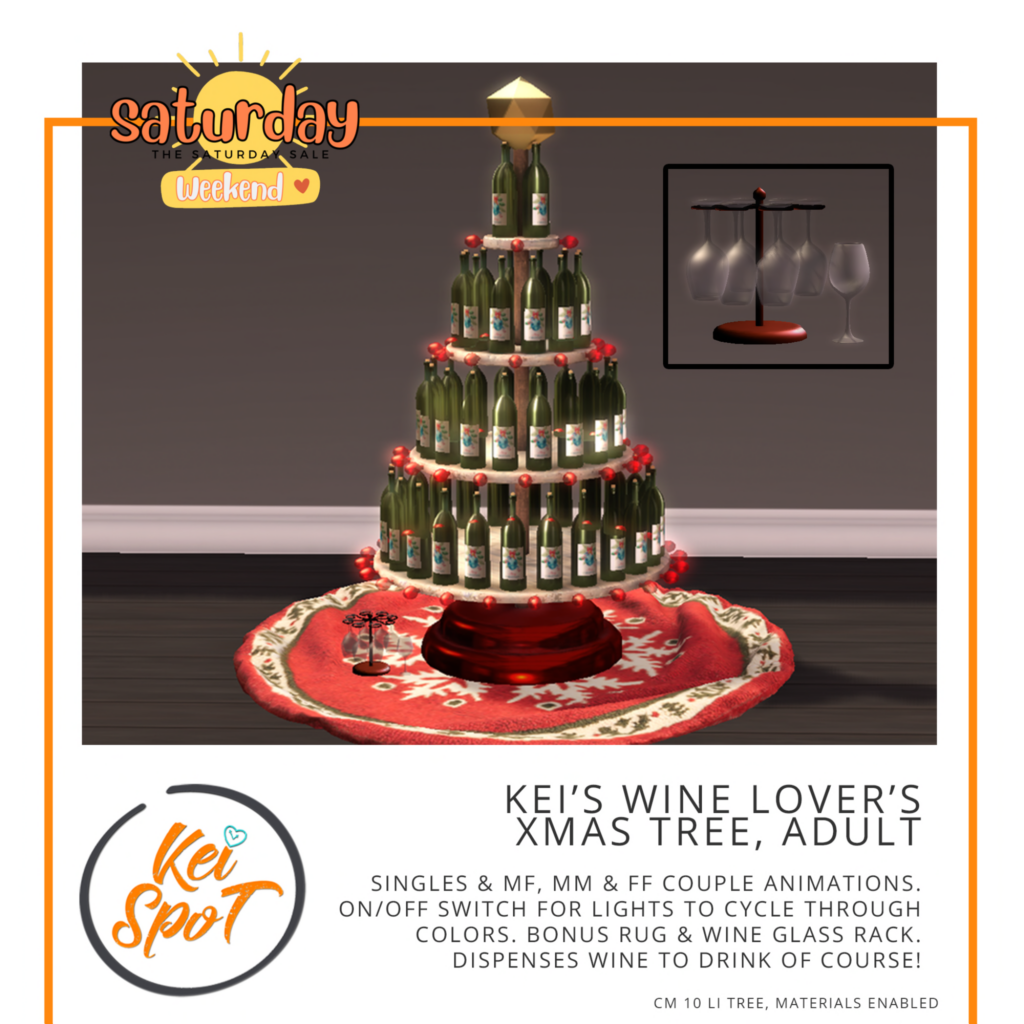 Wine Lover&#039;s Xmas Tree Adult	&lt;a href=&quot;http://maps.secondlife.com/secondlife/Hardrada/90/104/3801&quot; target=&quot;_blank&quot;&gt;Teleport&lt;/a&gt;