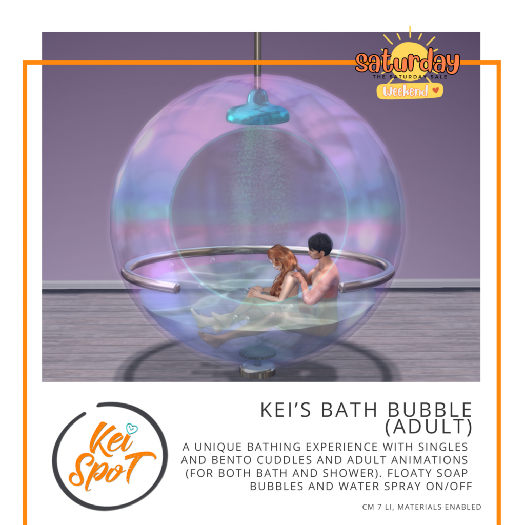 Bath Bubble	&lt;a href=&quot;http://maps.secondlife.com/secondlife/Hardrada/90/104/3801&quot; target=&quot;_blank&quot;&gt;Teleport&lt;/a&gt;